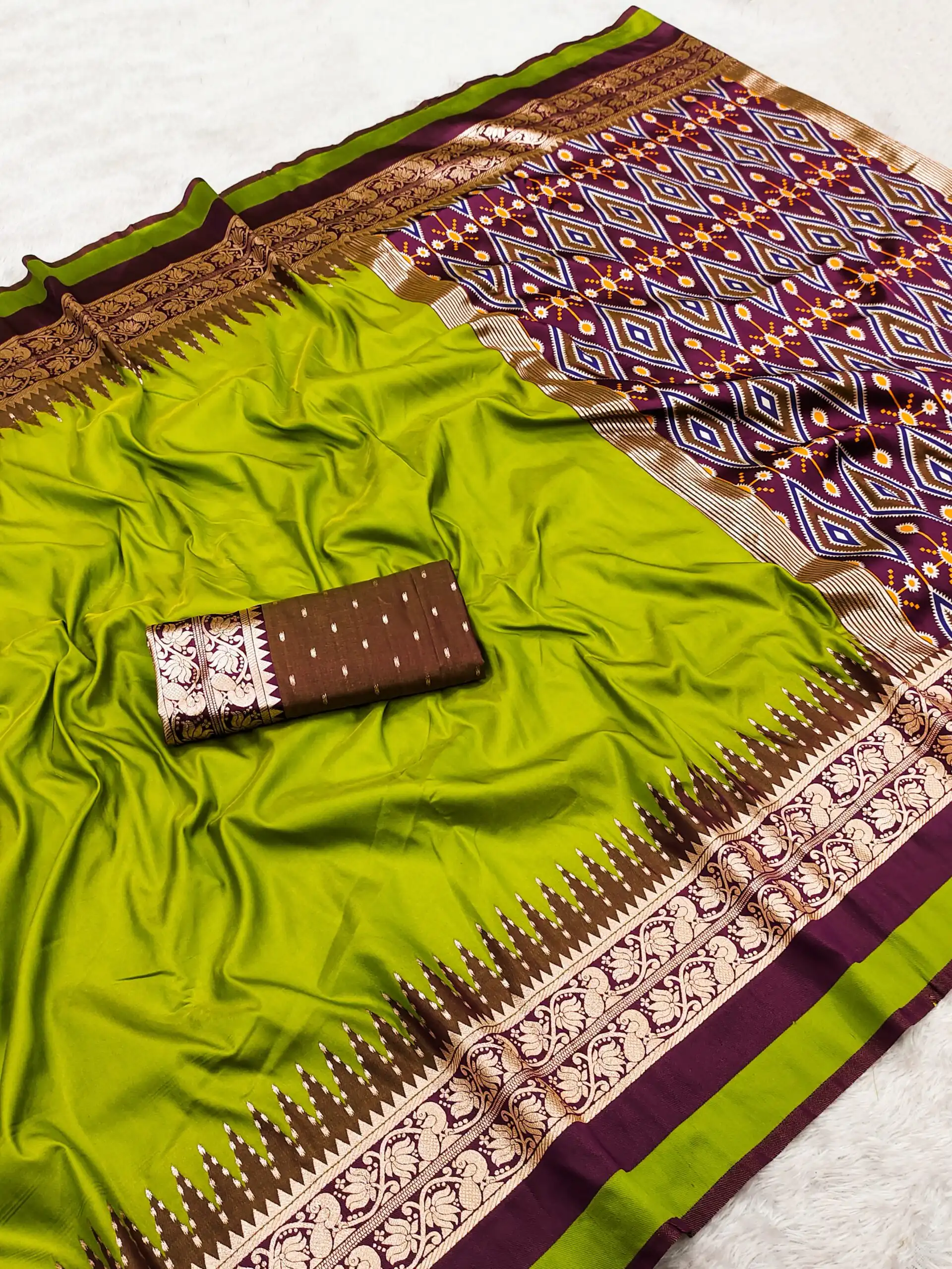 MB 261 Mehandi | Purple Soft Crafted Saree with Moti Work & Zari Work. Now at just ₹1999. Delivery 4-6 Working Days. Shop now. | Bollywood Sarees, Creative Sarees, Designer Sarees, Embroidered Sarees, Ethnic Saree, Modern Digital sarees, Party Wear Sarees, Sarees