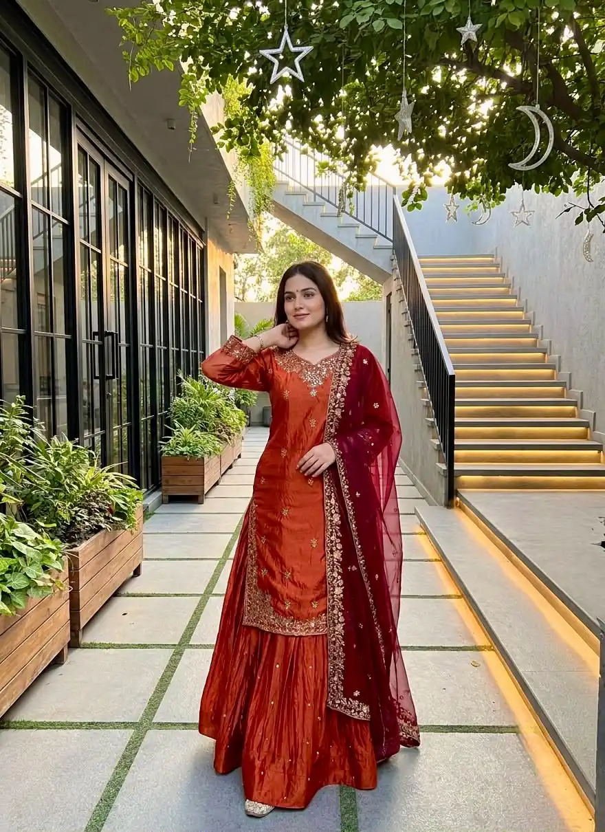 MT 1080 Orange Fandy Silk Lehenga Choli. Perfect for Wedding, Party, Engagement, Reception, Haldi – Available at ₹2399 only. Delivery 4-6 Working Da | Bollywood Lehenga, Creative Lehenga, Designer Lehenga, Embroidered Lehenga, Lehenga, Party Wear Lehenga