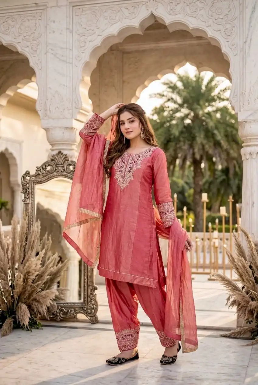 KF 1728 Peach Silk Salwar Suit Perfect for Wedding, Party, Family Gatherings, Onam, Engagement – . Affordable Price ₹2099. Delivery 4-6 Working Da | Jump Suits, Straight Suits, Casual Suits, Creative suits, Designer Suits, Palazzo Suits, Party Wear Suits, Patiala Suits, Salwar suit