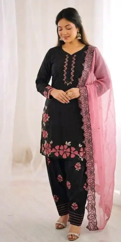 SR 1709 Pink Color Roman Silk Salwar Suit with Embroidery Work. Available at ₹2399 only. Delivery 4-6 Working Days. Shop now. | Jump Suits, Straight Suits, Casual Suits, Creative suits, Designer Suits, Palazzo Suits, Party Wear Suits, Patiala Suits, Salwar suit