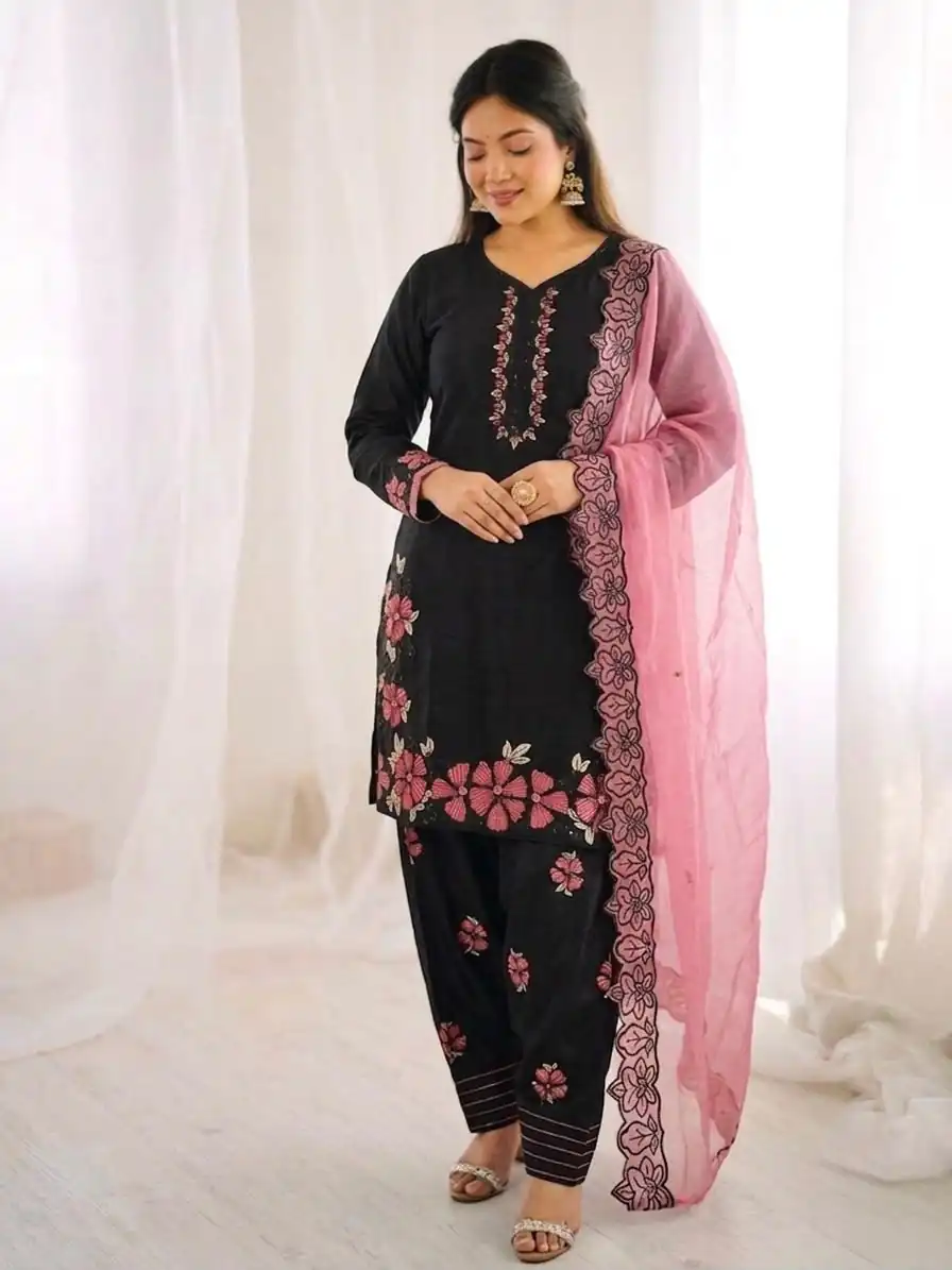 SR 1709 Pink Color Roman Silk Salwar Suit with Embroidery Work. Available at ₹2399 only. Delivery 4-6 Working Days. Shop now. | Jump Suits, Straight Suits, Casual Suits, Creative suits, Designer Suits, Palazzo Suits, Party Wear Suits, Patiala Suits, Salwar suit