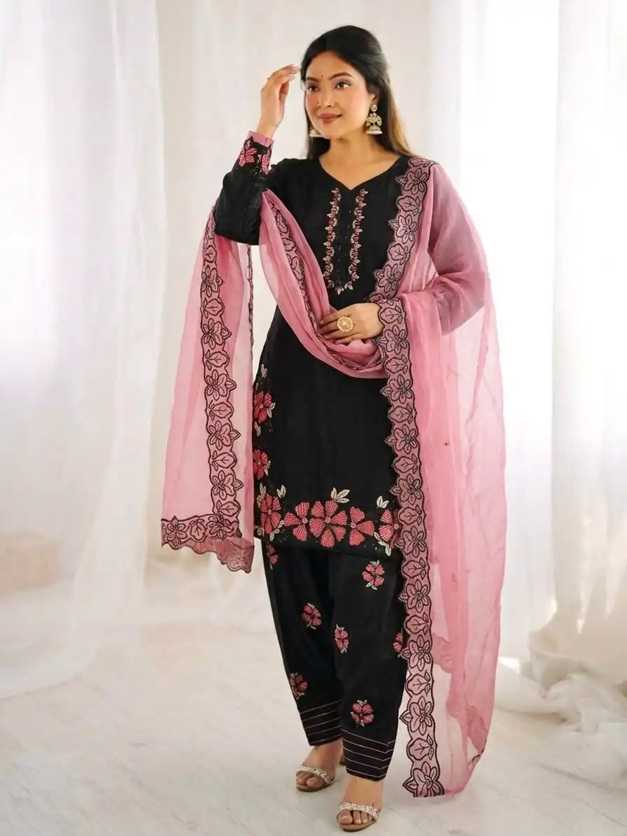SR 1709 Pink Color Roman Silk Salwar Suit with Embroidery Work. Available at ₹2399 only. Delivery 4-6 Working Days. Shop now. | Jump Suits, Straight Suits, Casual Suits, Creative suits, Designer Suits, Palazzo Suits, Party Wear Suits, Patiala Suits, Salwar suit