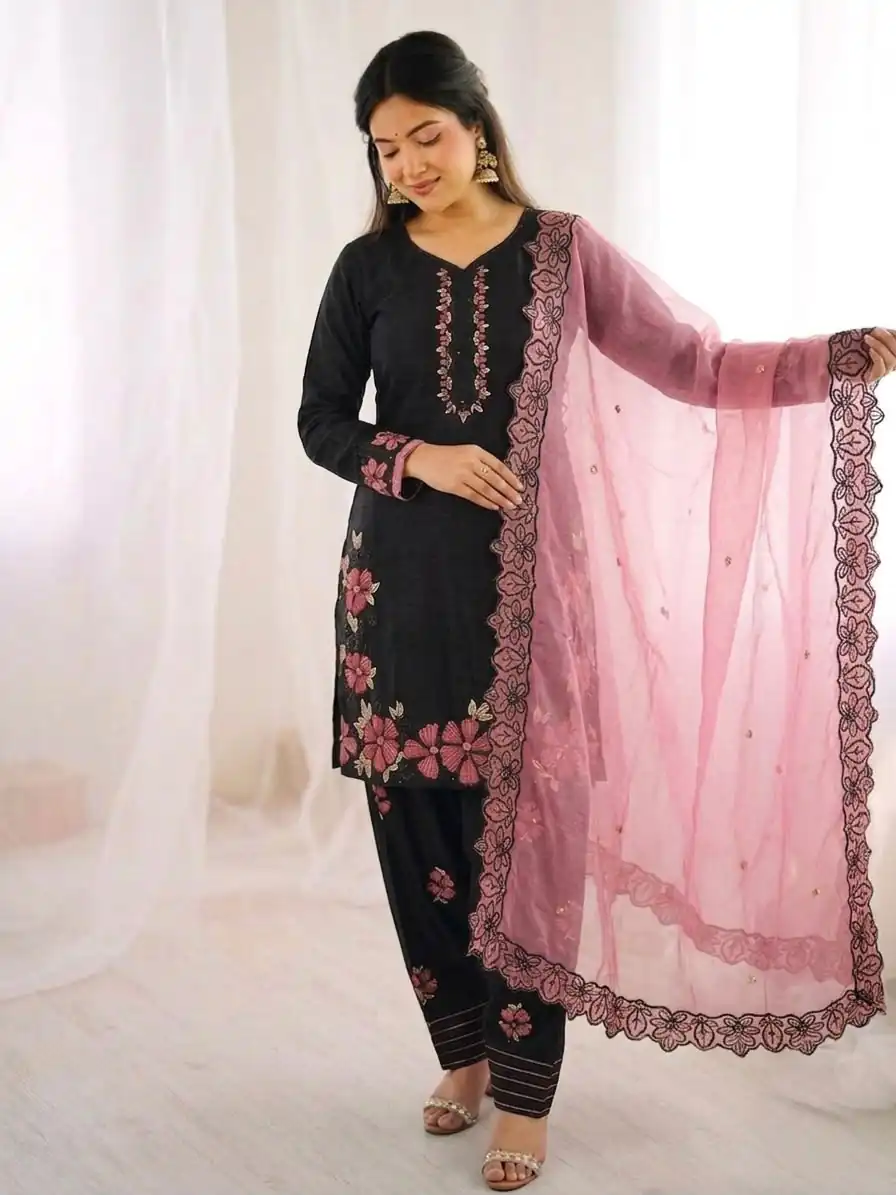 SR 1709 Pink Color Roman Silk Salwar Suit with Embroidery Work. Available at ₹2399 only. Delivery 4-6 Working Days. Shop now. | Jump Suits, Straight Suits, Casual Suits, Creative suits, Designer Suits, Palazzo Suits, Party Wear Suits, Patiala Suits, Salwar suit