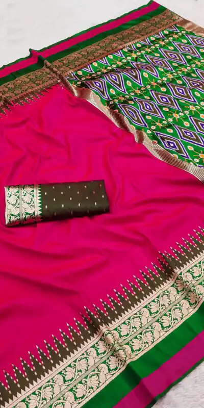 MB 261 Pink | Purple Soft Crafted Saree with Moti Work & Zari Work. Now at just ₹1999. Delivery 4-6 Working Days. Shop now. | Bollywood Sarees, Creative Sarees, Designer Sarees, Embroidered Sarees, Ethnic Saree, Modern Digital sarees, Party Wear Sarees, Sarees
