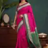 MB 261 Pink | Purple Soft Crafted Saree with Moti Work & Zari Work. Now at just ₹1999. Delivery 4-6 Working Days. Shop now. | Bollywood Sarees, Creative Sarees, Designer Sarees, Embroidered Sarees, Ethnic Saree, Modern Digital sarees, Party Wear Sarees, Sarees