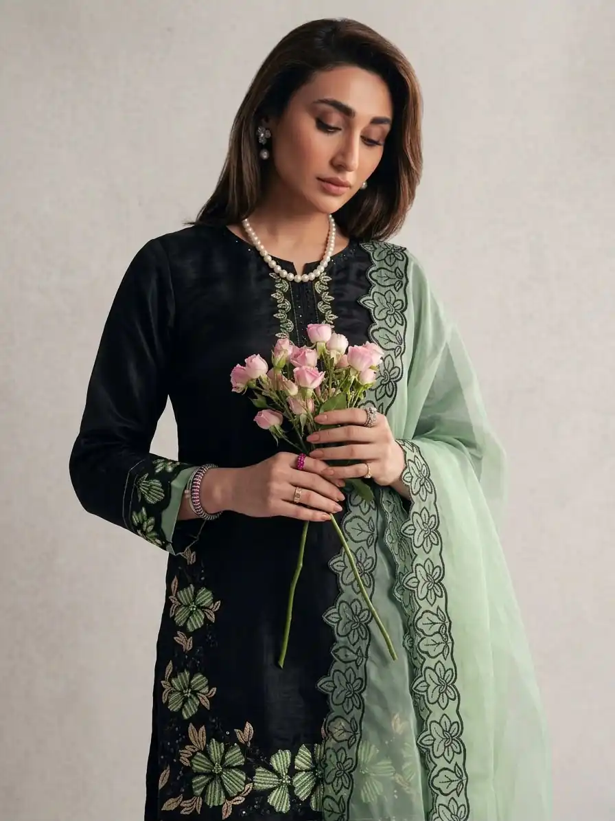 SR 1709 Pista Color Roman Silk Salwar Suit with Embroidery Work. Available at ₹2399 only. Delivery 4-6 Working Days. Shop now. | Jump Suits, Straight Suits, Casual Suits, Creative suits, Designer Suits, Palazzo Suits, Party Wear Suits, Patiala Suits, Salwar suit