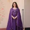 KA 1230 Purple in Gold Crush Zari Work & Embroidery Work Gown . Affordable Price ₹1999. Delivery 4-6 Working Days. Shop now. | Bollywood Gowns, Creative Gowns, Designer Gowns, Embroidered Gowns, Gowns, Party Wear Gowns