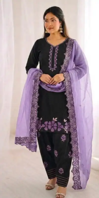 SR 1709 Purple Color Roman Silk Salwar Suit with Embroidery Work. Available at ₹2399 only. Delivery 4-6 Working Days. Shop now. | Jump Suits, Straight Suits, Casual Suits, Creative suits, Designer Suits, Palazzo Suits, Party Wear Suits, Patiala Suits, Salwar suit