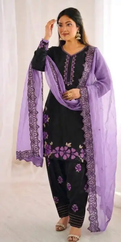 SR 1709 Purple Color Roman Silk Salwar Suit with Embroidery Work. Available at ₹2399 only. Delivery 4-6 Working Days. Shop now. | Jump Suits, Straight Suits, Casual Suits, Creative suits, Designer Suits, Palazzo Suits, Party Wear Suits, Patiala Suits, Salwar suit