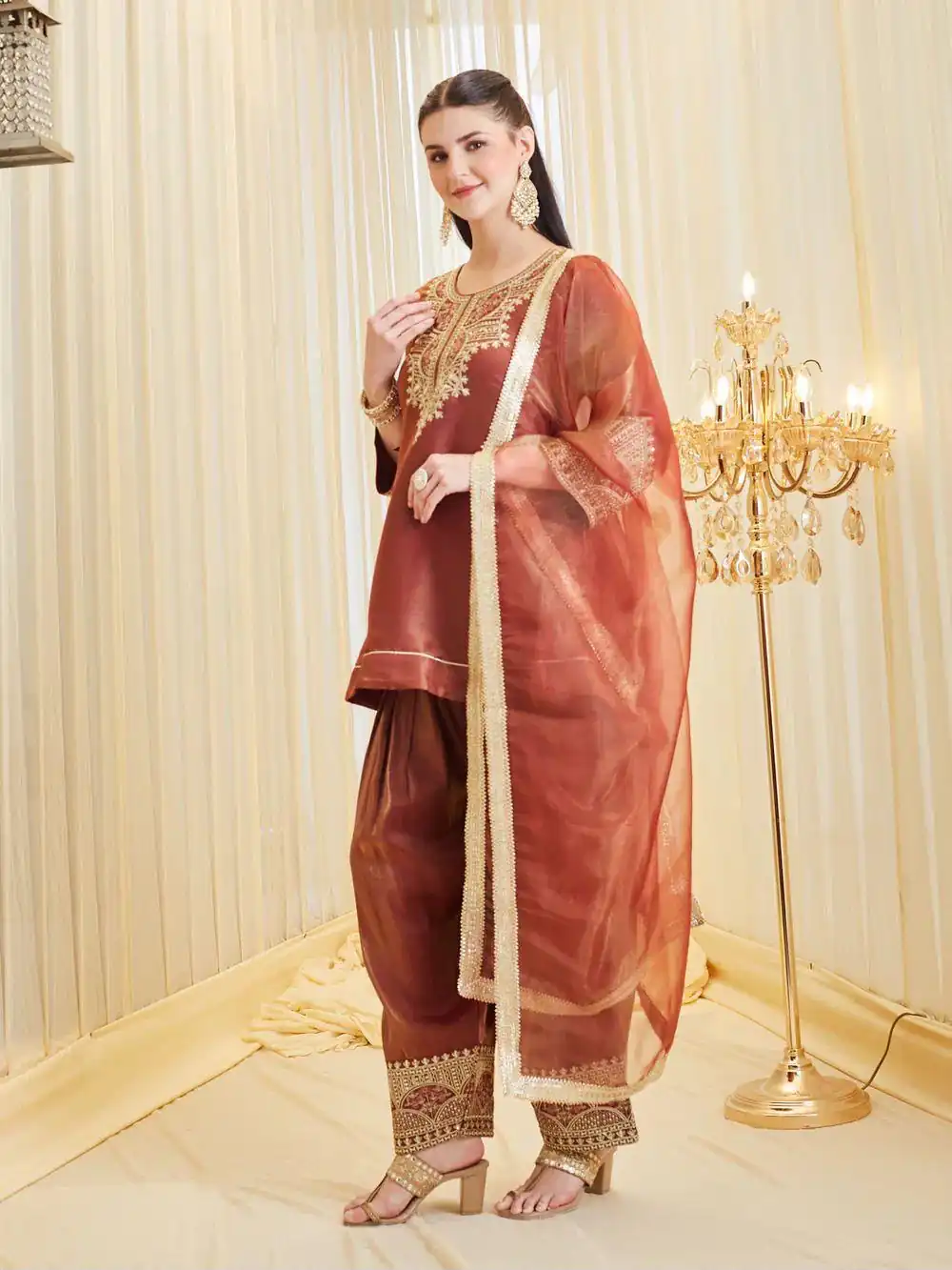 KF 1728 Rust Silk Salwar Suit Perfect for Wedding, Party, Family Gatherings, Onam, Engagement – . Affordable Price ₹2099. Delivery 4-6 Working Da | Jump Suits, Straight Suits, Casual Suits, Creative suits, Designer Suits, Palazzo Suits, Party Wear Suits, Patiala Suits, Salwar suit