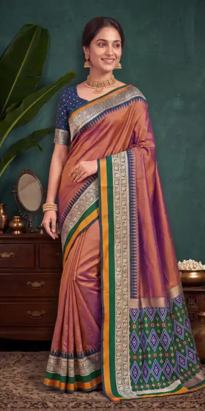MB 261 Rust | Purple Soft Crafted Saree with Moti Work & Zari Work. Now at just ₹1999. Delivery 4-6 Working Days. Shop now. | Bollywood Sarees, Creative Sarees, Designer Sarees, Embroidered Sarees, Ethnic Saree, Modern Digital sarees, Party Wear Sarees, Sarees