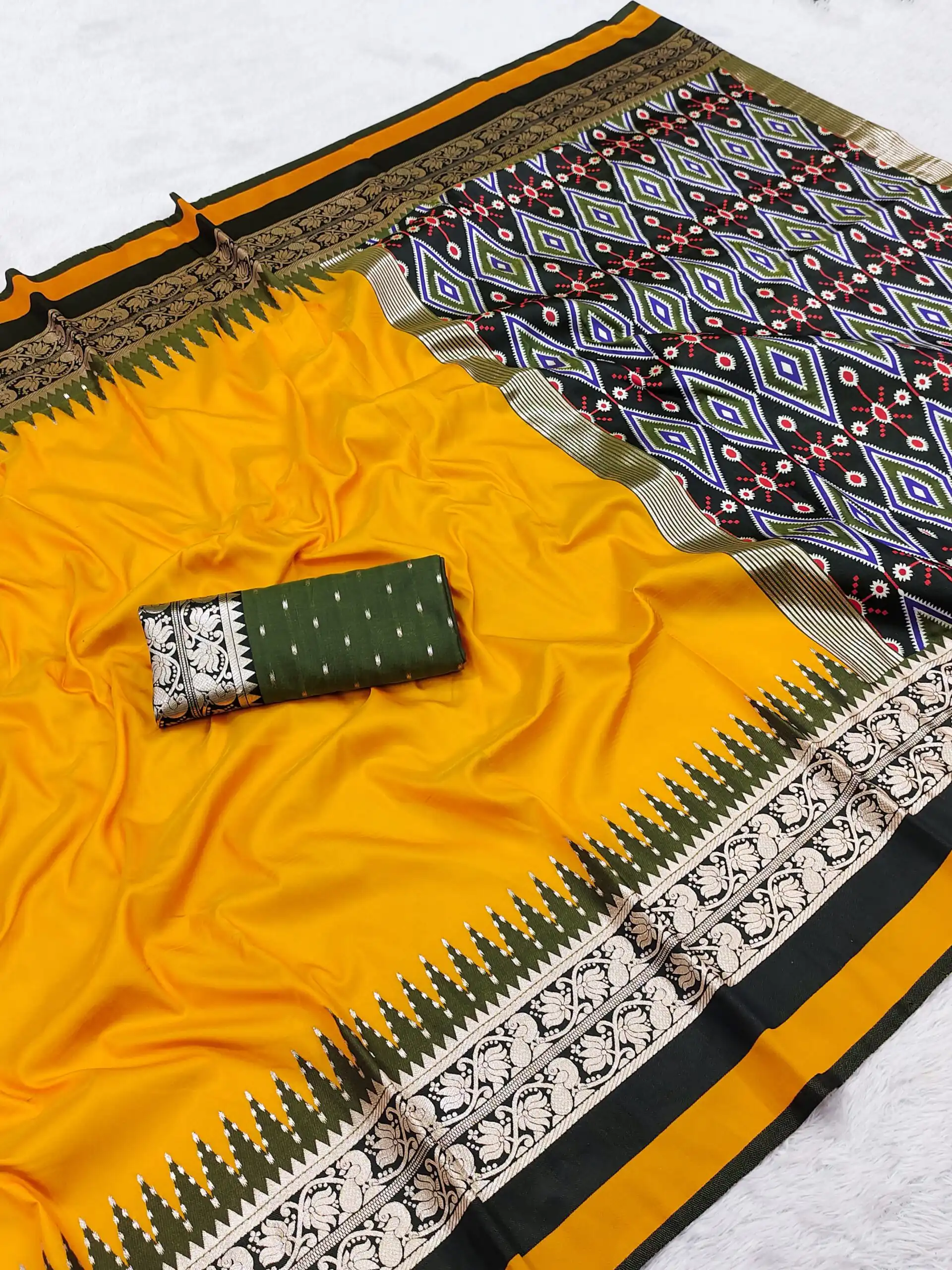 MB 261 Yellow | Purple Soft Crafted Saree with Moti Work & Zari Work. Now at just ₹1999. Delivery 4-6 Working Days. Shop now. | Bollywood Sarees, Creative Sarees, Designer Sarees, Embroidered Sarees, Ethnic Saree, Modern Digital sarees, Party Wear Sarees, Sarees