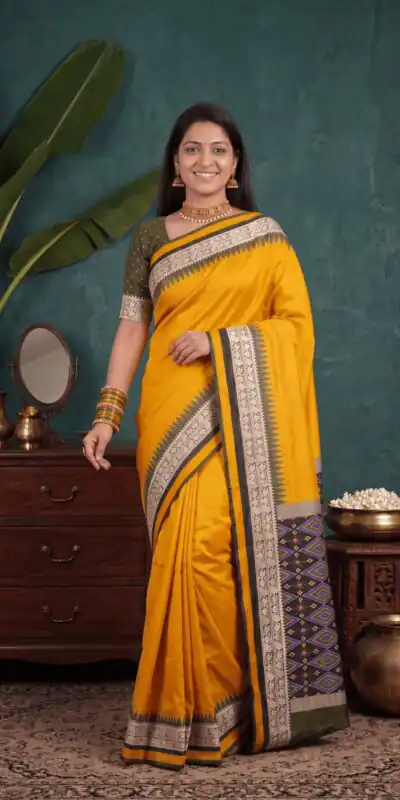 MB 261 Yellow | Purple Soft Crafted Saree with Moti Work & Zari Work. Now at just ₹1999. Delivery 4-6 Working Days. Shop now. | Bollywood Sarees, Creative Sarees, Designer Sarees, Embroidered Sarees, Ethnic Saree, Modern Digital sarees, Party Wear Sarees, Sarees