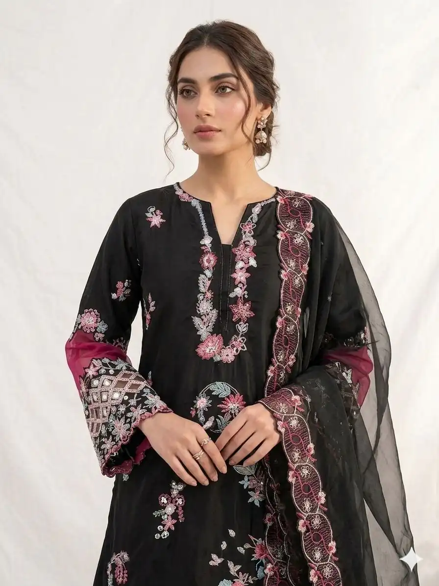 LG 2116 Black Crape Silk with Embroidery Work Salwar Suit . Introductory Price ₹2149. Delivery 4-6 Working Days. Shop now. | Jump Suits, Straight Suits, Casual Suits, Creative suits, Designer Suits, Palazzo Suits, Party Wear Suits, Patiala Suits, Salwar suit