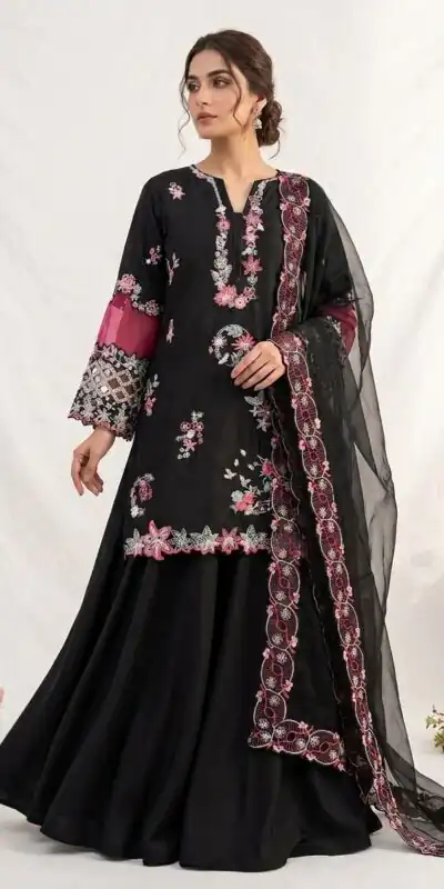 LG 2116 Black Crape Silk with Embroidery Work Salwar Suit . Introductory Price ₹2149. Delivery 4-6 Working Days. Shop now. | Jump Suits, Straight Suits, Casual Suits, Creative suits, Designer Suits, Palazzo Suits, Party Wear Suits, Patiala Suits, Salwar suit