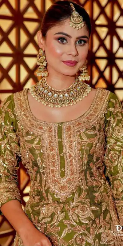ZD 10095 Mehendi | Chinon Silk Salwar Suit with Sequins Work & Embroidery Work. Exclusive Offer ₹2449. Delivery 4-6 Working Days. Shop now. | Jump Suits, Straight Suits, Casual Suits, Creative suits, Designer Suits, Palazzo Suits, Party Wear Suits, Patiala Suits, Salwar suit