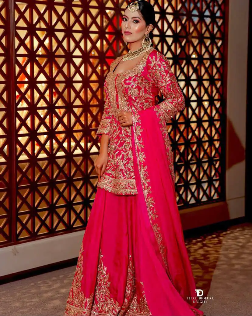 ZD 10095 Pink | Pink Chinon Silk Salwar Suit with Sequins Work & Embroidery Work. Exclusive Offer ₹2449. Delivery 4-6 Working Days. Shop now. | Jump Suits, Straight Suits, Casual Suits, Creative suits, Designer Suits, Palazzo Suits, Party Wear Suits, Patiala Suits, Salwar suit