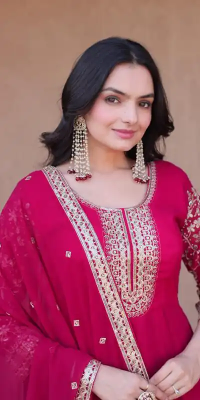 KA 1253 Pink Faux Blooming Gown Perfect for Wedding, Party, Ethnic Day, Mehendi, Eid – . Now at just ₹2399. Delivery 4-6 Working Days. Shop now. | Bollywood Gowns, Creative Gowns, Designer Gowns, Embroidered Gowns, Gowns, Party Wear Gowns