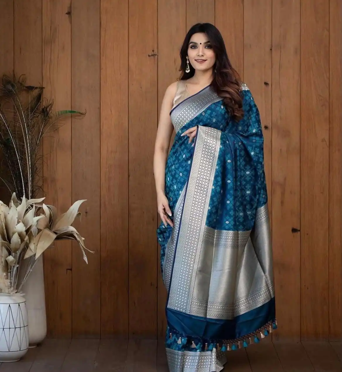 KPR 258 Teal Soft Lichi Silk Saree with Lace Work & Lace Border. Introductory Price ₹1349. Delivery 4-6 Working Days. Shop now. | Bollywood Sarees, Creative Sarees, Designer Sarees, Embroidered Sarees, Ethnic Saree, Modern Digital sarees, Party Wear Sarees, Sarees