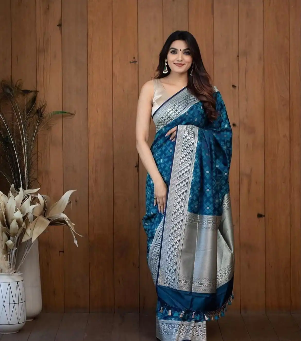 KPR 258 Teal Soft Lichi Silk Saree with Lace Work & Lace Border. Introductory Price ₹1349. Delivery 4-6 Working Days. Shop now. | Bollywood Sarees, Creative Sarees, Designer Sarees, Embroidered Sarees, Ethnic Saree, Modern Digital sarees, Party Wear Sarees, Sarees