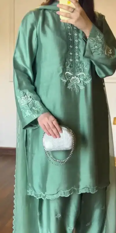 KD 1624 Pista American Silk Salwar Suit Perfect for Wedding, Party, Onam, Family Gatherings, Baisakhi – . Affordable Price ₹2049. Delivery 4-6 Working Days | Jump Suits, Straight Suits, Casual Suits, Creative suits, Designer Suits, Palazzo Suits, Party Wear Suits, Patiala Suits, Salwar suit