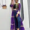 PC N48 Purple | Fox Georgette Kurti with Lace Work & Mirror Work. Affordable Price ₹2149. Delivery 4-6 Working Days. Shop now. | Bollywood Kurti, Creative Kurtis, Designer Kurti, Kurti, Party Wear Kurti, Selfie Kurti