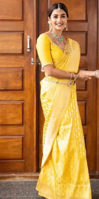 KPR 248 Yellow Soft Lichi Silk Saree with Lace Work & Lace Border. Introductory Price ₹1349. Delivery 4-6 Working Days. Shop now. | Bollywood Sarees, Creative Sarees, Designer Sarees, Embroidered Sarees, Ethnic Saree, Modern Digital sarees, Party Wear Sarees, Sarees