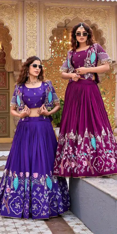 Ram 177 Purple in Color Vichitra Silk Embroidery Work Lehenga Choli . Now at just ₹3049. Delivery 4-6 Working Days. Shop now. | Bollywood Lehenga, Creative Lehenga, Designer Lehenga, Embroidered Lehenga, Lehenga, Party Wear Lehenga