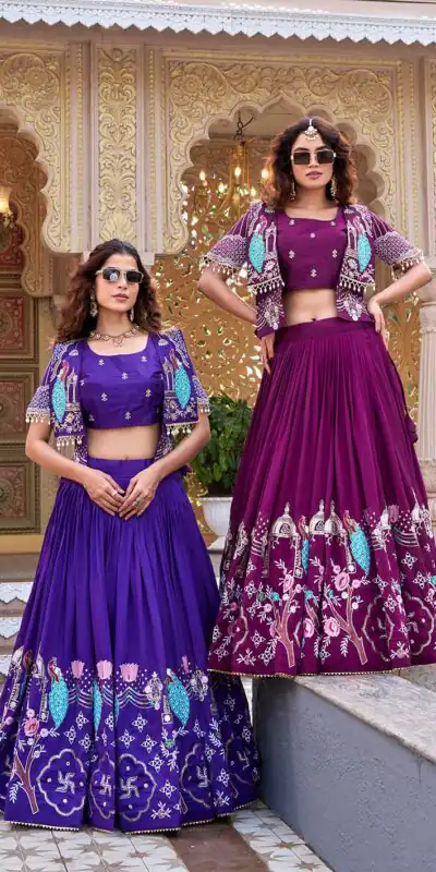 Ram 177 Wine in Color Vichitra Silk Embroidery Work Lehenga Choli . Now at just ₹3049. Delivery 4-6 Working Days. Shop now. | Bollywood Lehenga, Creative Lehenga, Designer Lehenga, Embroidered Lehenga, Lehenga, Party Wear Lehenga