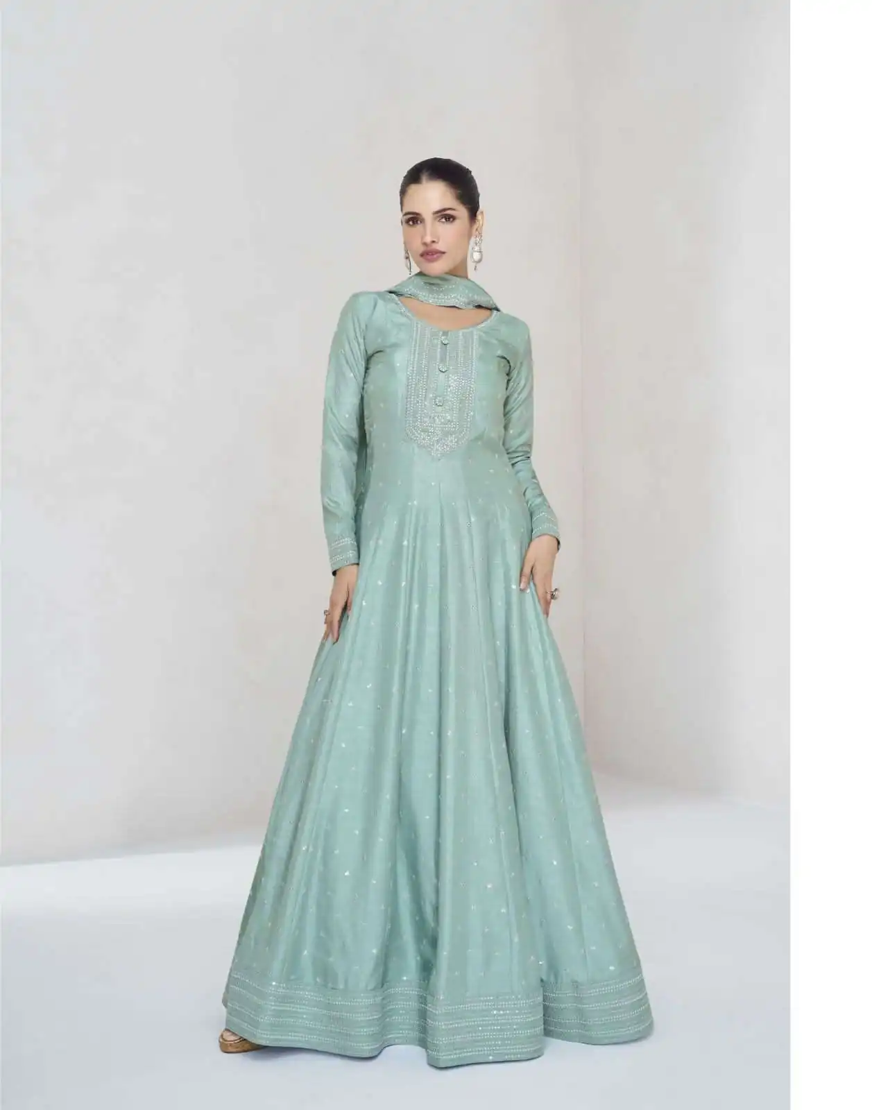 FC 10011 Sky Blue Vichitra Silk Gown Perfect for Wedding, Party, Holi, Anniversary, Mehendi –. Grab it for ₹2649. Delivery 4-6 Working Days. Shop now. | Bollywood Gowns, Creative Gowns, Designer Gowns, Embroidered Gowns, Gowns, Party Wear Gowns