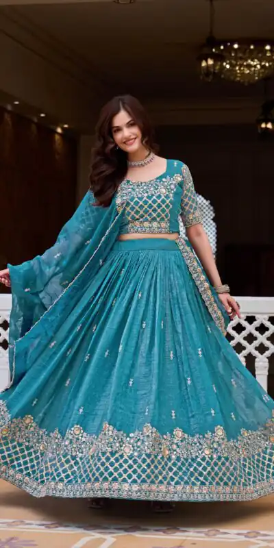 Ram 180 Teal Pure Crunchy Lehenga Choli Perfect for Wedding, Party, Baisakhi, Pongal, Sangeet – . Now at just ₹2549. Delivery 4-6 Working Days. Shop | Bollywood Lehenga, Creative Lehenga, Designer Lehenga, Embroidered Lehenga, Lehenga, Party Wear Lehenga