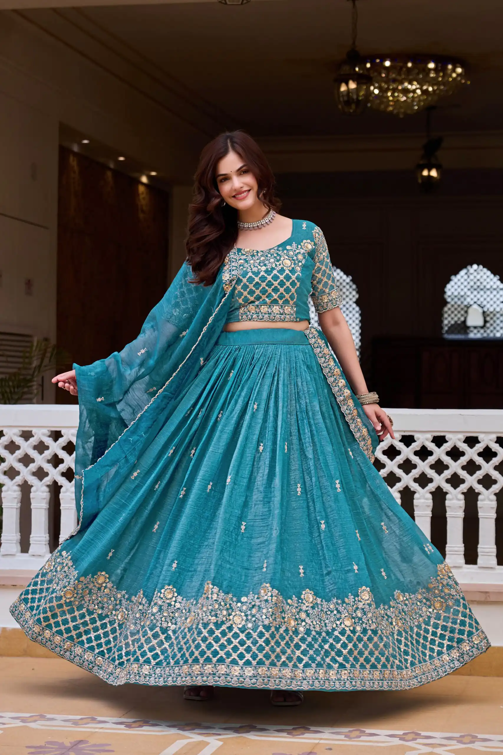 Ram 180 Teal Pure Crunchy Lehenga Choli Perfect for Wedding, Party, Baisakhi, Pongal, Sangeet – . Now at just ₹2549. Delivery 4-6 Working Days. Shop | Bollywood Lehenga, Creative Lehenga, Designer Lehenga, Embroidered Lehenga, Lehenga, Party Wear Lehenga