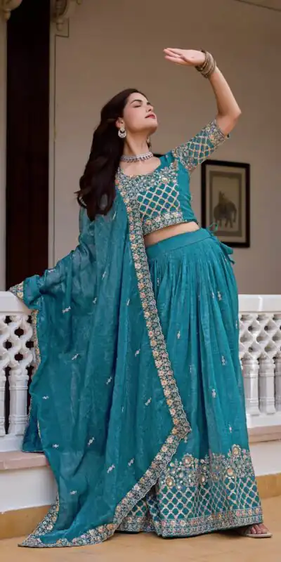 Ram 180 Teal Pure Crunchy Lehenga Choli Perfect for Wedding, Party, Baisakhi, Pongal, Sangeet – . Now at just ₹2549. Delivery 4-6 Working Days. Shop | Bollywood Lehenga, Creative Lehenga, Designer Lehenga, Embroidered Lehenga, Lehenga, Party Wear Lehenga