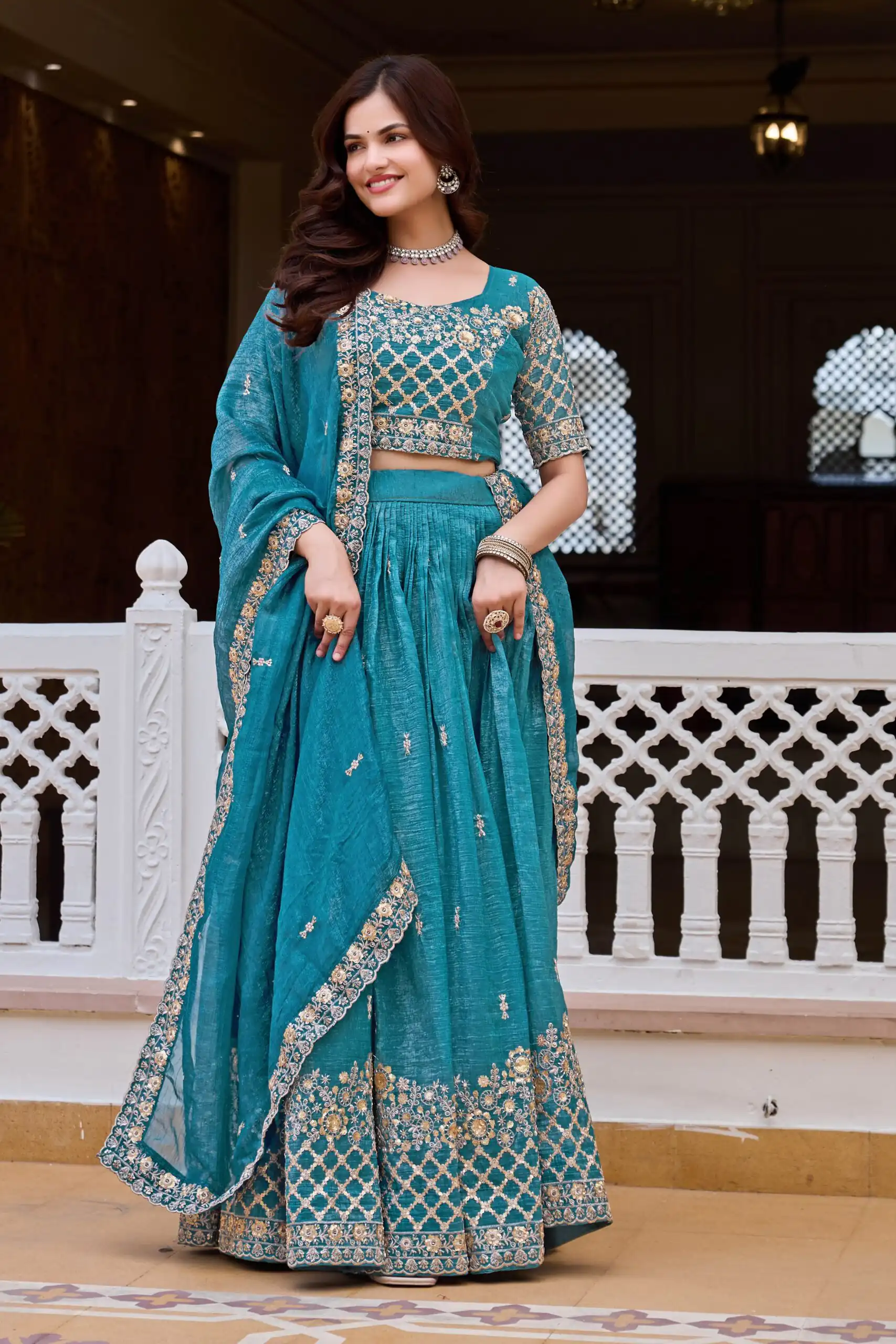 Ram 180 Teal Pure Crunchy Lehenga Choli Perfect for Wedding, Party, Baisakhi, Pongal, Sangeet – . Now at just ₹2549. Delivery 4-6 Working Days. Shop | Bollywood Lehenga, Creative Lehenga, Designer Lehenga, Embroidered Lehenga, Lehenga, Party Wear Lehenga