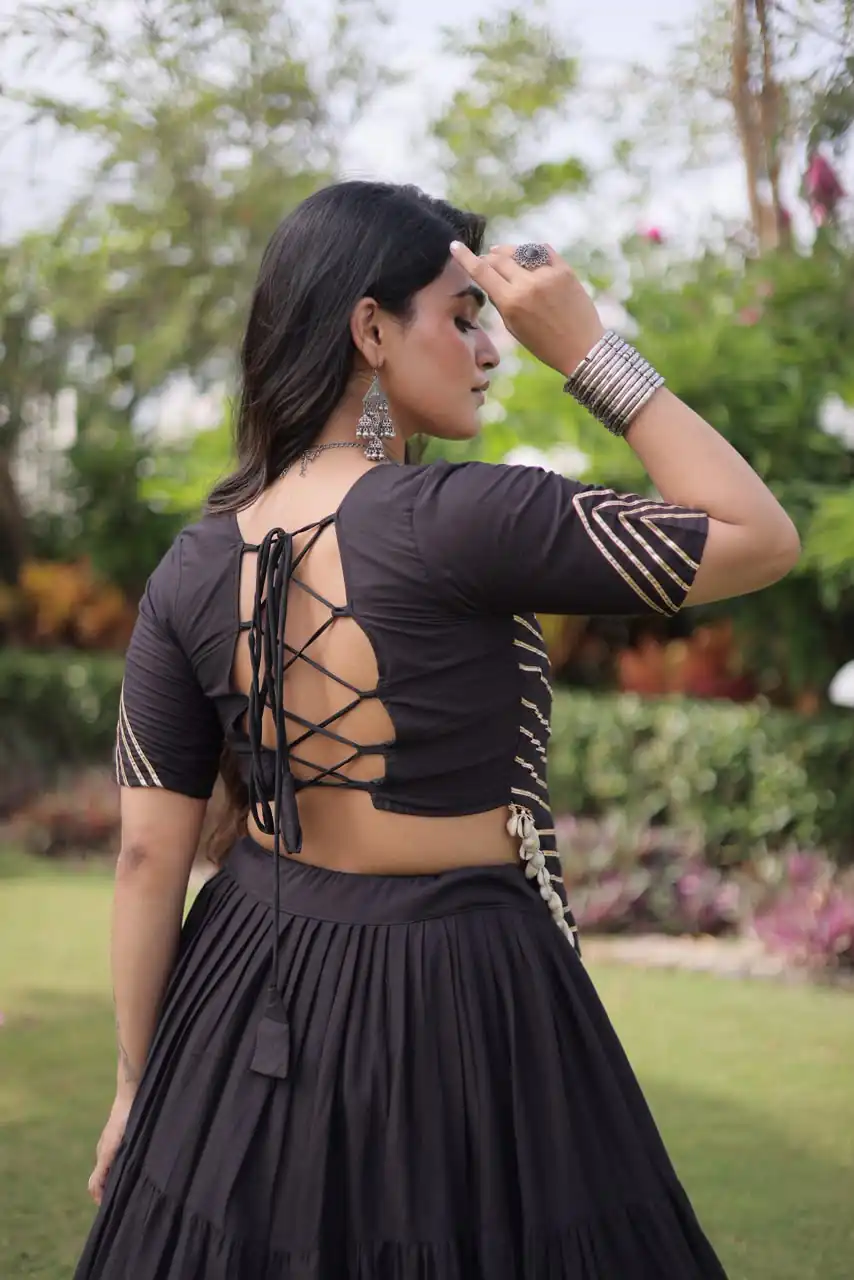 PKA 5078 Black Kora Cotton Lehenga Choli erfect for Wedding, Party, Haldi, Traditional Day, Makar Sankranti – . Special Price ₹2649. Delivery 4-6 Working | Bollywood Lehenga, Creative Lehenga, Designer Lehenga, Embroidered Lehenga, Lehenga, Party Wear Lehenga