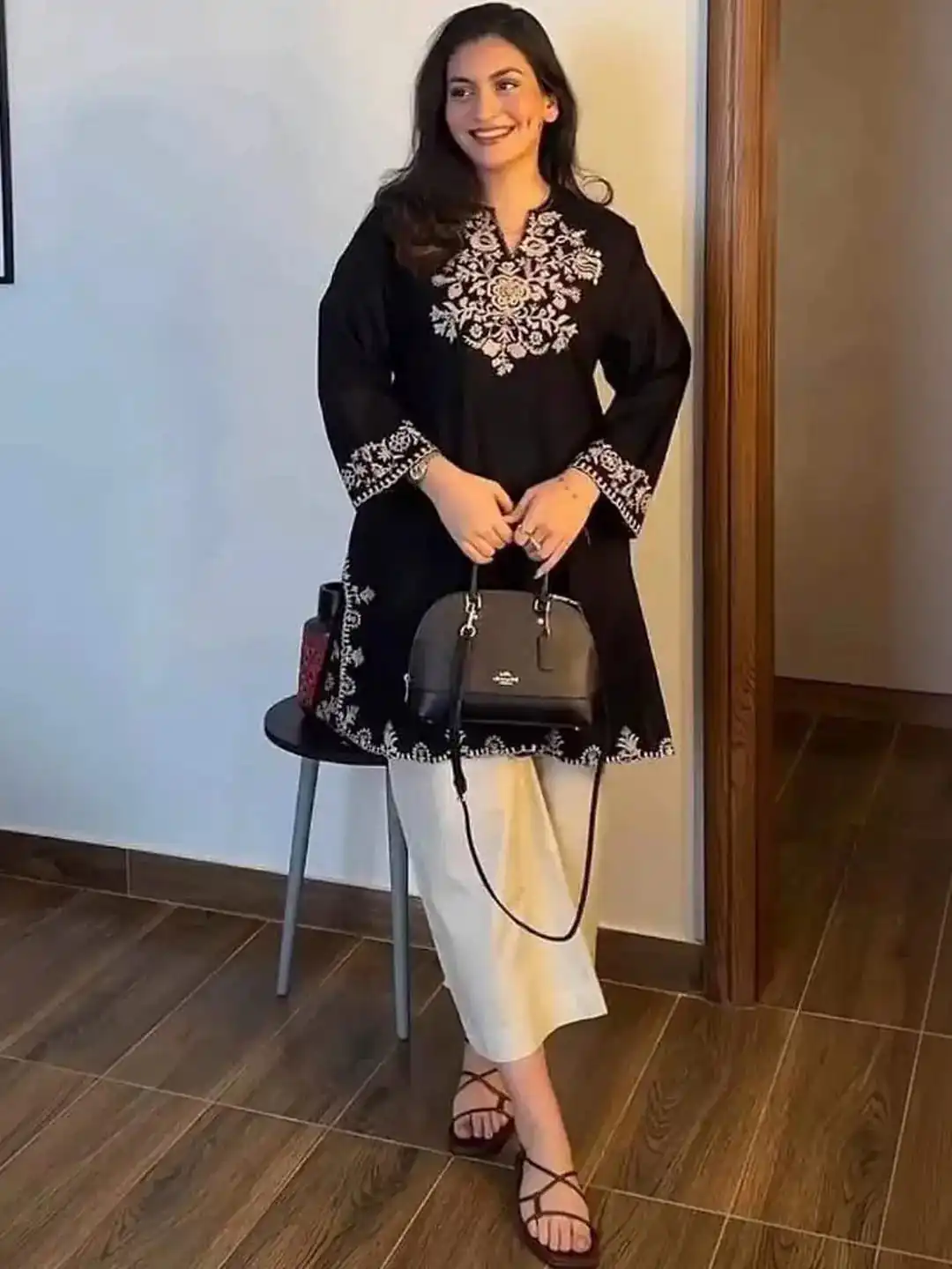 MF 1000 Black Colour Rayon Cotton Kurti with Embroidery Work. Introductory Price ₹1449. Delivery 4-6 Working Days. Shop now. | Bollywood Kurti, Creative Kurtis, Designer Kurti, Kurti, Party Wear Kurti, Selfie Kurti