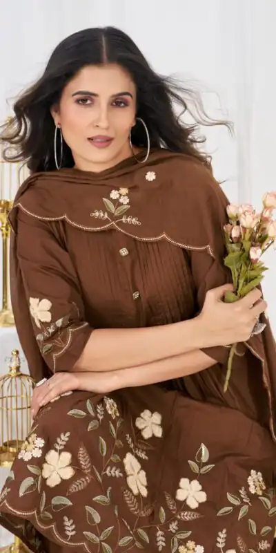 DIVA 159 Brown with Embroidery Work & Cut Work Brown Pure Cotton Salwar Suit . Exclusive Offer ₹2499. Delivery 4-6 Working Days. Shop now. | Jump Suits, Straight Suits, Casual Suits, Creative suits, Designer Suits, Palazzo Suits, Party Wear Suits, Patiala Suits, Salwar suit
