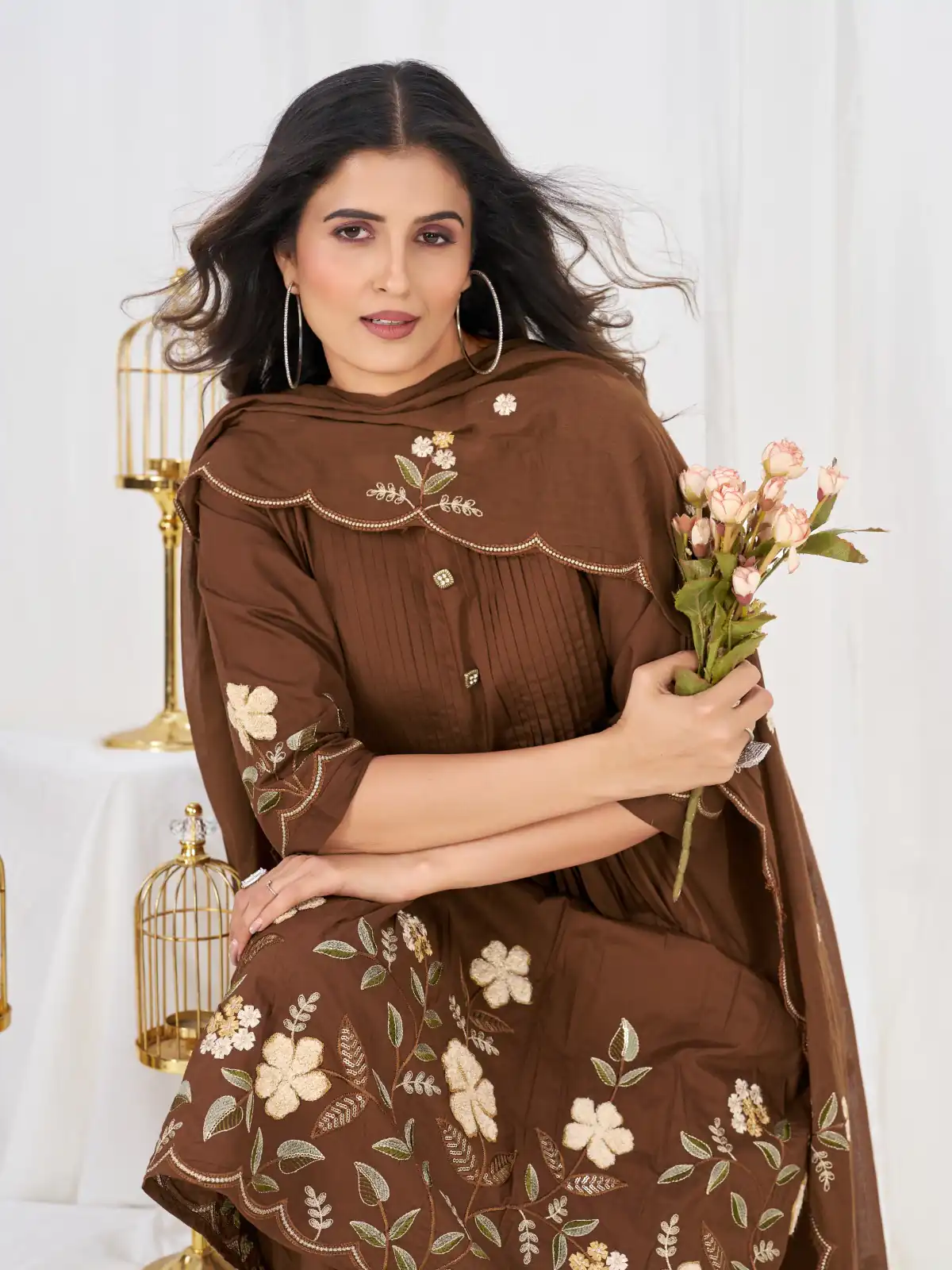 DIVA 159 Brown with Embroidery Work & Cut Work Brown Pure Cotton Salwar Suit . Exclusive Offer ₹2499. Delivery 4-6 Working Days. Shop now. | Jump Suits, Straight Suits, Casual Suits, Creative suits, Designer Suits, Palazzo Suits, Party Wear Suits, Patiala Suits, Salwar suit