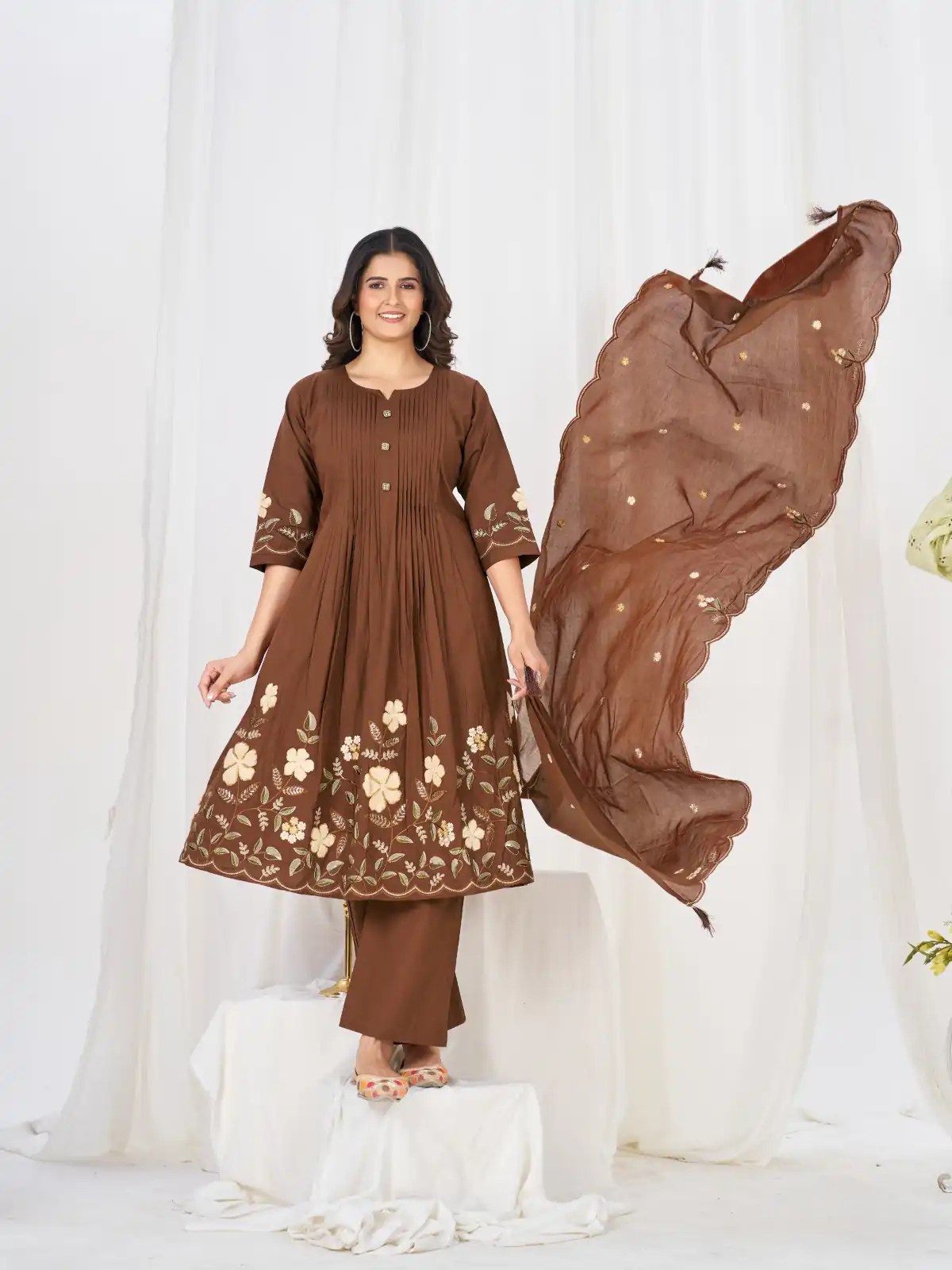 DIVA 159 Brown with Embroidery Work & Cut Work Brown Pure Cotton Salwar Suit . Exclusive Offer ₹2499. Delivery 4-6 Working Days. Shop now. | Jump Suits, Straight Suits, Casual Suits, Creative suits, Designer Suits, Palazzo Suits, Party Wear Suits, Patiala Suits, Salwar suit