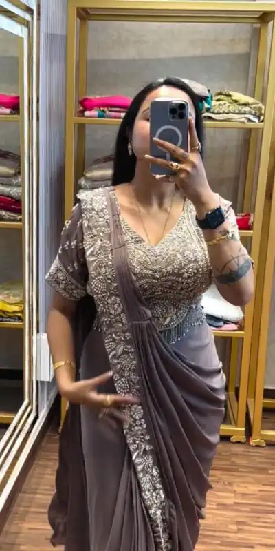 PST 1177 Dusty Rose Chinon Saree erfect for Wedding, Party, Baisakhi, Bridal Wear, Onam – . Special Price ₹2099. Delivery 4-6 Working Days. Shop now. | Bollywood Sarees, Creative Sarees, Designer Sarees, Embroidered Sarees, Ethnic Saree, Modern Digital sarees, Party Wear Sarees, Sarees