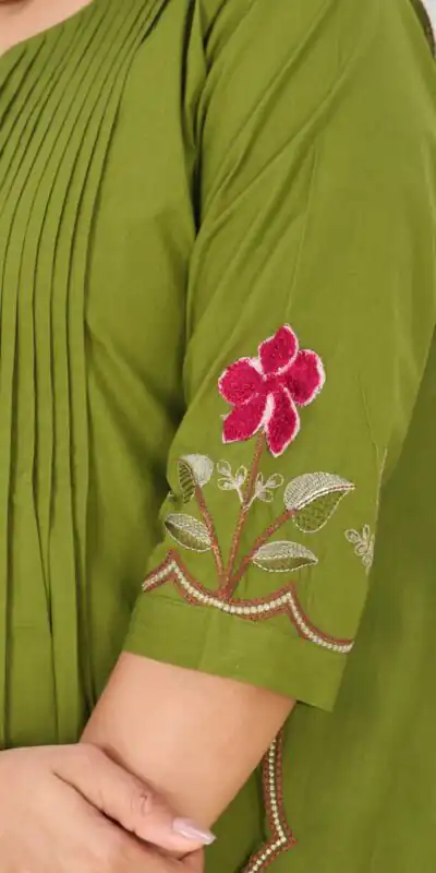 DIVA 159 Green with Embroidery Work & Cut Work Brown Pure Cotton Salwar Suit . Exclusive Offer ₹2499. Delivery 4-6 Working Days. Shop now. | Jump Suits, Straight Suits, Casual Suits, Creative suits, Designer Suits, Palazzo Suits, Party Wear Suits, Patiala Suits, Salwar suit