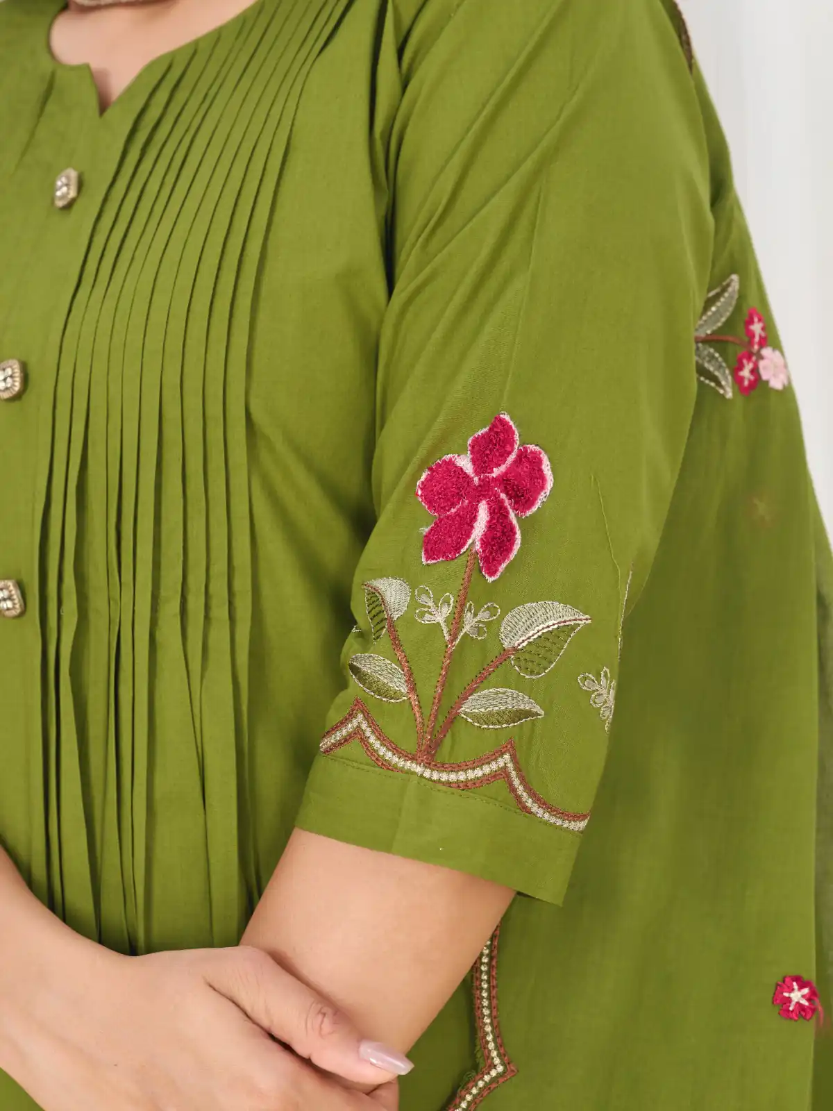 DIVA 159 Green with Embroidery Work & Cut Work Brown Pure Cotton Salwar Suit . Exclusive Offer ₹2499. Delivery 4-6 Working Days. Shop now. | Jump Suits, Straight Suits, Casual Suits, Creative suits, Designer Suits, Palazzo Suits, Party Wear Suits, Patiala Suits, Salwar suit