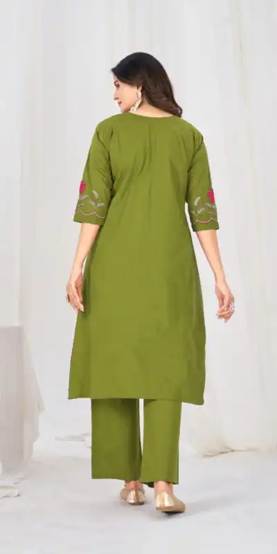 DIVA 159 Green with Embroidery Work & Cut Work Brown Pure Cotton Salwar Suit . Exclusive Offer ₹2499. Delivery 4-6 Working Days. Shop now. | Jump Suits, Straight Suits, Casual Suits, Creative suits, Designer Suits, Palazzo Suits, Party Wear Suits, Patiala Suits, Salwar suit