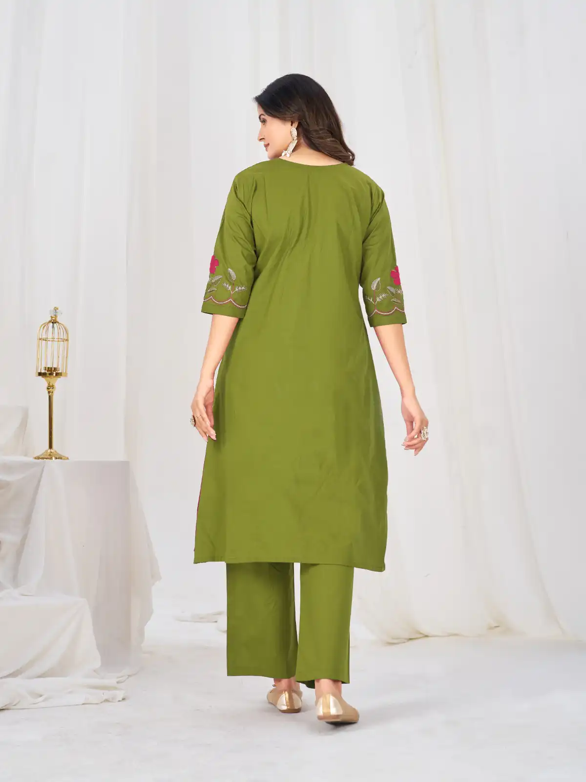 DIVA 159 Green with Embroidery Work & Cut Work Brown Pure Cotton Salwar Suit . Exclusive Offer ₹2499. Delivery 4-6 Working Days. Shop now. | Jump Suits, Straight Suits, Casual Suits, Creative suits, Designer Suits, Palazzo Suits, Party Wear Suits, Patiala Suits, Salwar suit