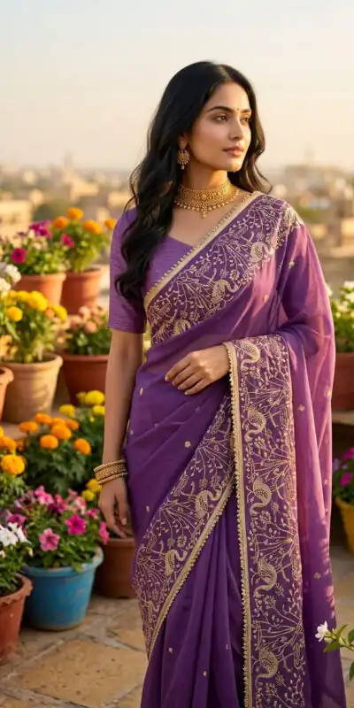 BT 446 Lavender Star Georgette Saree with Lace Work & Embroidery Work. Festive Deal ₹1799. Delivery 4-6 Working Days. Shop now. | Bollywood Sarees, Creative Sarees, Designer Sarees, Embroidered Sarees, Ethnic Saree, Modern Digital sarees, Party Wear Sarees, Sarees