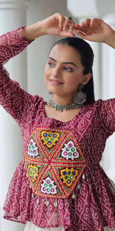 KA 1185 Pink Bandhani Kurti. Perfect for Wedding, Party, Ethnic Day, Festival Celebrations, Sangeet – Get it for ₹1419. Delivery 4-6 Working Days. | Bollywood Kurti, Creative Kurtis, Designer Kurti, Kurti, Party Wear Kurti, Selfie Kurti