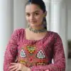 KA 1185 Pink Bandhani Kurti. Perfect for Wedding, Party, Ethnic Day, Festival Celebrations, Sangeet – Get it for ₹1419. Delivery 4-6 Working Days. | Bollywood Kurti, Creative Kurtis, Designer Kurti, Kurti, Party Wear Kurti, Selfie Kurti