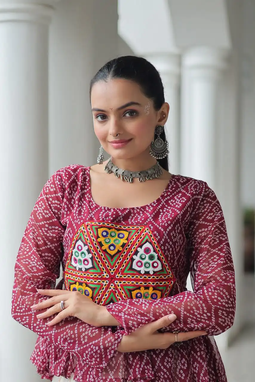 KA 1185 Pink Bandhani Kurti. Perfect for Wedding, Party, Ethnic Day, Festival Celebrations, Sangeet – Get it for ₹1419. Delivery 4-6 Working Days. | Bollywood Kurti, Creative Kurtis, Designer Kurti, Kurti, Party Wear Kurti, Selfie Kurti