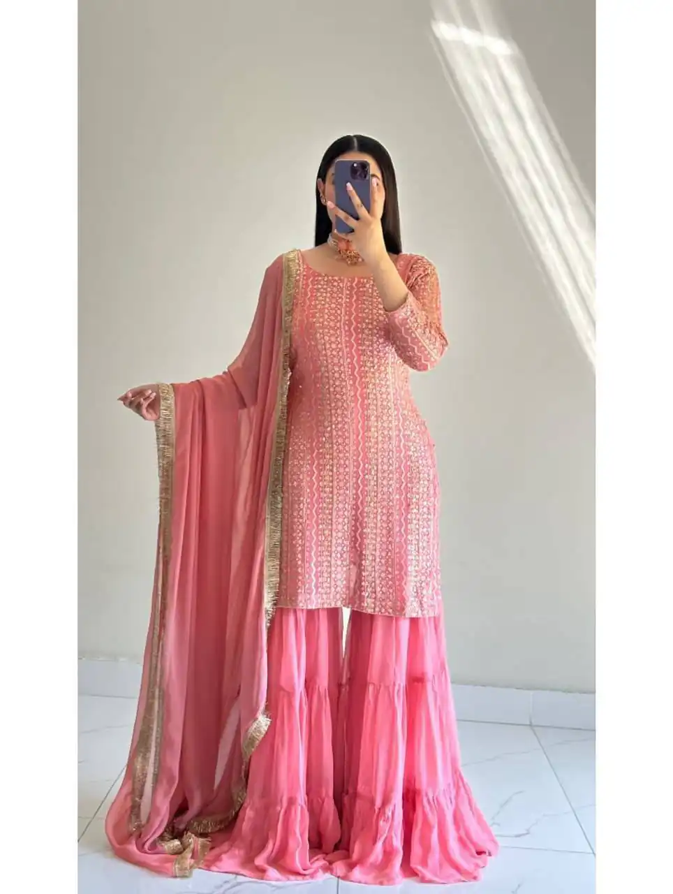 ZD 10010 Pink in Pink Fox Georgette. Sequins Work & Embroidery Work Salwar Suit Special Price ₹2399. Delivery 4-6 Working Days. Shop now. | Jump Suits, Straight Suits, Casual Suits, Creative suits, Designer Suits, Palazzo Suits, Party Wear Suits, Patiala Suits, Salwar suit