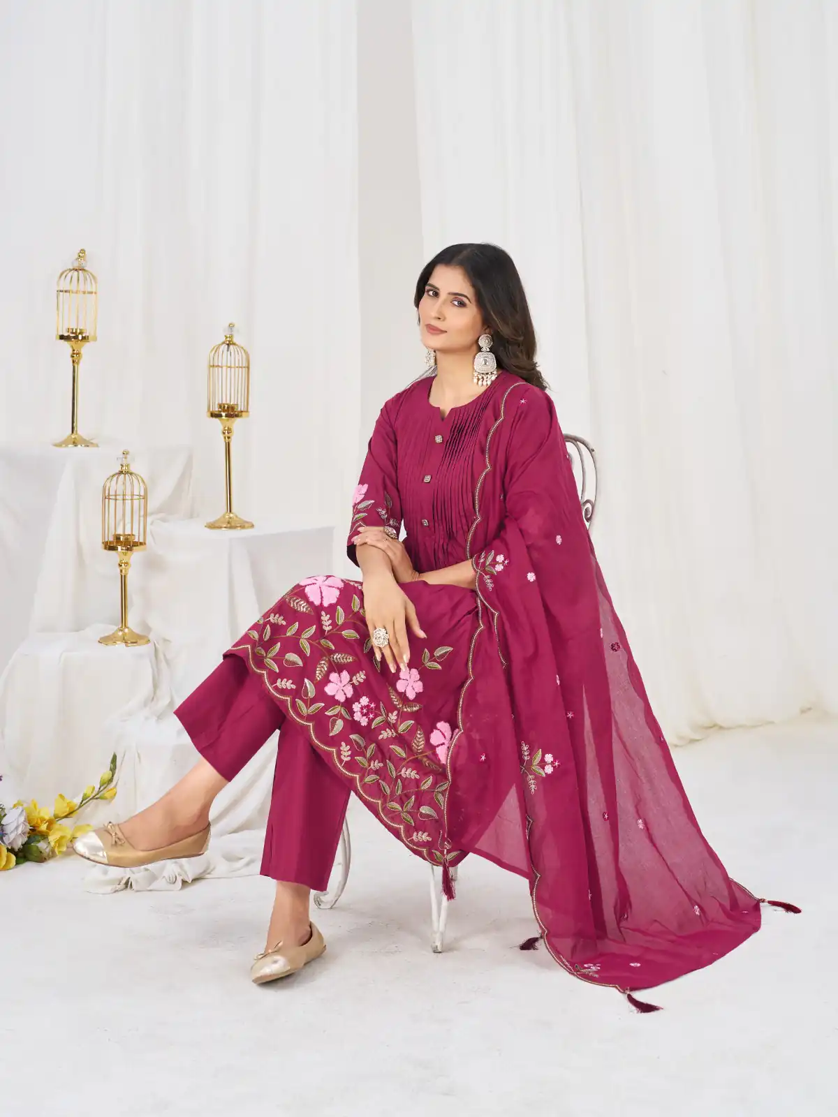 DIVA 159 Pink with Embroidery Work & Cut Work Brown Pure Cotton Salwar Suit . Exclusive Offer ₹2499. Delivery 4-6 Working Days. Shop now. | Jump Suits, Straight Suits, Casual Suits, Creative suits, Designer Suits, Palazzo Suits, Party Wear Suits, Patiala Suits, Salwar suit